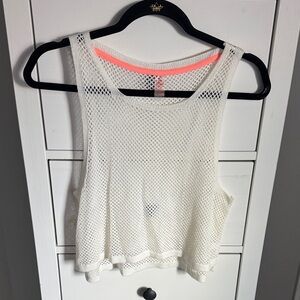 Maaji White Mesh Crop Top